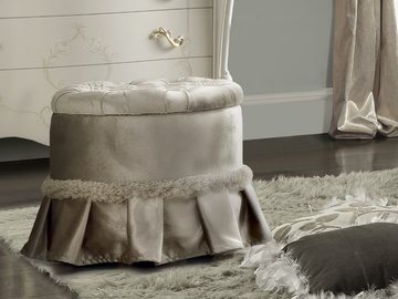 ROSSINI - Storage upholstered round fabric pouf by CASA +39