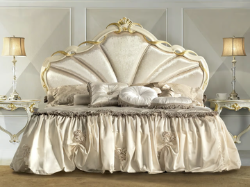 ROSSINI - Wooden double bed with upholstered headboard by CASA +39