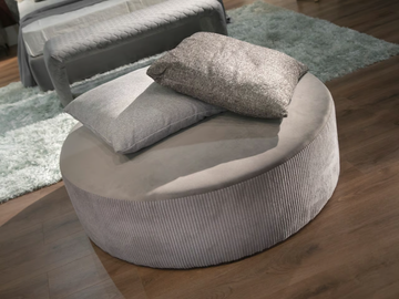 Round pouf bed - Upholstered round fabric pouf bed by CASA +39