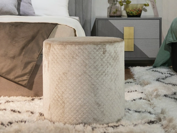 Round pouf - Upholstered round fabric pouf by CASA +39