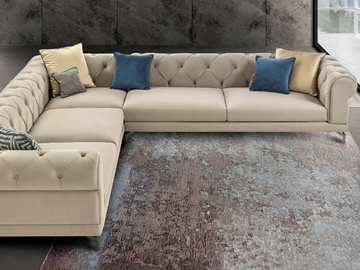 RUBINO - Corner tufted fabric sofa by CASA +39
