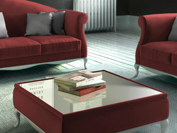 SMERALDO - Square wood and glass coffee table by CASA +39