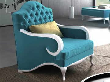 SMERALDO - Tufted fabric armchair with armrests by CASA +39