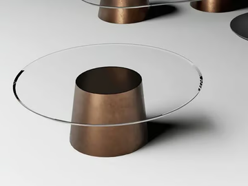 THOLOS - Low glass coffee table by CASA +39