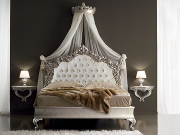 VERDI - Wooden double bed with tufted headboard by CASA +39