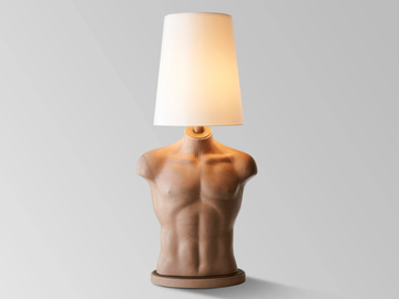 ADAMO - Indirect light leather covered table lamp by Casa Covre
