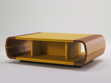 ISCHIA - Rectangular wooden coffee table with leather details by Casa Covre