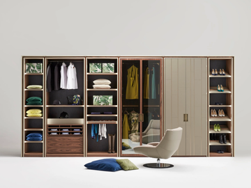 LAGUNA - Sectional wooden walk-in wardrobe with leather details by Casa Covre