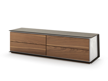 NAVIGLIO - Leather covered wooden chest of drawers by Casa Covre
