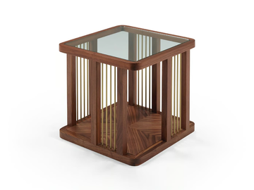 AUDREY - Wood and glass high side table by Casa Magna