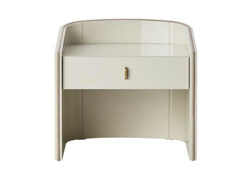 CORALINA II - Rounded rectangular wooden bedside table with drawers by Casa Magna