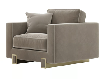 LUSO - Sled base velvet armchair with armrests by Casa Magna