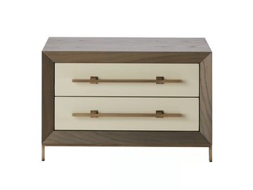 MAGNA - Rectangular wood veneer bedside table with drawers by Casa Magna
