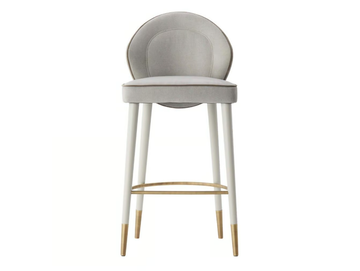 SOPHIA - High fabric stool with back and footrest by Casa Magna