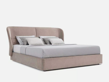 AMPOLLINO - Leather double bed with upholstered headboard by Casa