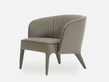MARINELLA - Leather easy chair with armrests by Casa