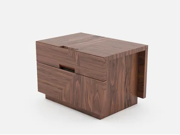 OSTIA - Rectangular wooden bedside table with drawers by Casa