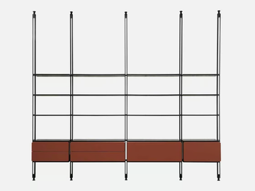 SOLARO - Open floor-ceiling mounted shelving unit by Casa