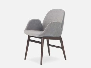 SOTTERA - Upholstered wooden restaurant chair with armrests by Casa