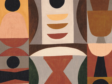 ATELIER SUD - Linen fabric for curtains with graphic pattern by CASAMANCE