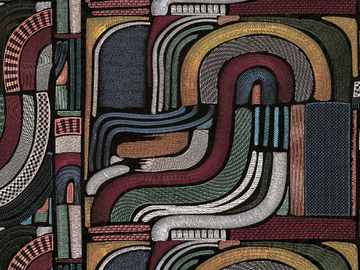 IENA - Embroidered satin fabric with graphic pattern by CASAMANCE