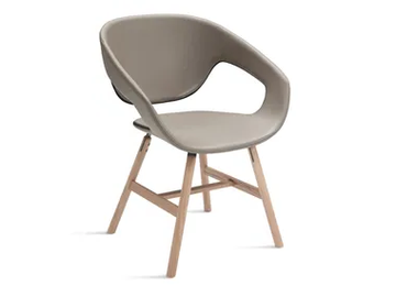 VAD WOOD IMBOTTITA - Upholstered fabric chair with armrests by Casamania & Horm
