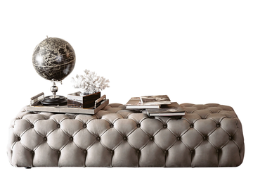 HYATT - Tufted rectangular leather pouf by Casamilano