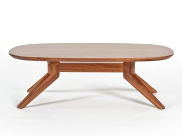 CROSS - Oval walnut coffee table by Case