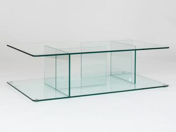 LUCENT - Rectangular tempered glass coffee table by Case