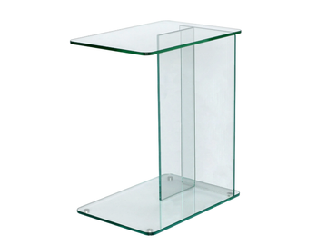 LUCENT - Rectangular tempered glass side table by Case