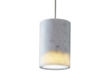 SOLID CYLINDRICAL - LED dimmable Carrara marble pendant lamp by Case