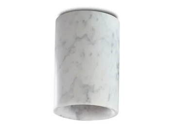 SOLID CYLINDRICAL - LED round ceiling Carrara marble spotlight by Case