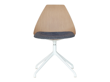 ZIBA - Trestle-based plywood chair with integrated fabric cushion by Case