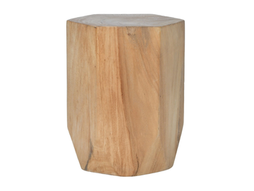 BREAKE - Low stool / hexagonal Suar wood garden side table by CBdesign