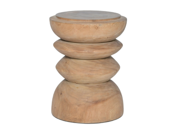 BREAKE - Low stool / round wooden garden side table by CBdesign