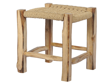 FLINSTONE - Teak and synthetic rope garden stool with footrest by CBdesign
