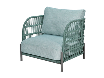 GINEVRA - Fabric garden armchair with armrests by CBdesign