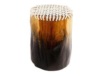 SAUVAGE - Synthetic rope and teak garden stool by CBdesign