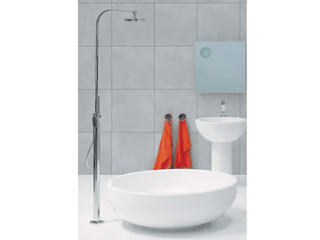 ONE - Floor standing shower panel with overhead shower by Ceramica Flaminia