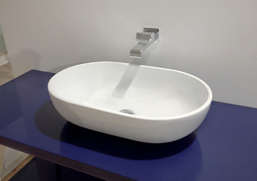 PASS 62 - Contemporary style countertop oval ceramic washbasin by Ceramica Flaminia
