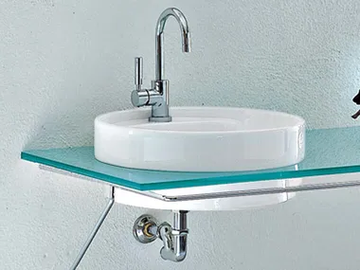 TWIN SET 52 - Inset single round ceramic washbasin by Ceramica Flaminia