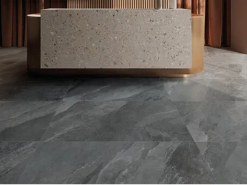 UBIK ANTHRACITE - Indoor/outdoor porcelain stoneware flooring with stone effect by CERAMICHE KEOPE