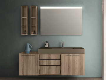 CARTABIANCA - Single laminate vanity unit with doors by Cerasa