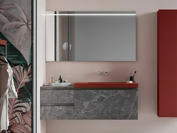 CARTABIANCA - Single melamine-faced chipboard vanity unit with drawers by Cerasa