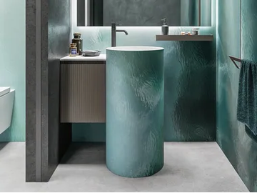 COLONNA CAPSULE N.1 18 - Freestanding round Solid Surface washbasin by Cerasa