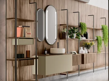 NEROLAB - Single wooden vanity unit with drawers by Cerasa