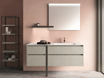 SEGNO - Single wall-mounted melamine-faced chipboard vanity unit with drawers by Cerasa