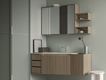 SEGNO - Wall-mounted melamine-faced chipboard vanity unit with drawers by Cerasa