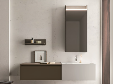 SEGNO - Wall-mounted melamine-faced chipboard vanity unit with drawers by Cerasa