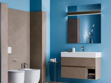 SINGLE - Wall-mounted melamine-faced chipboard vanity unit with drawers by Cerasa